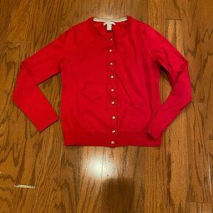 Banana Republic red cardigan, gold buttons size s